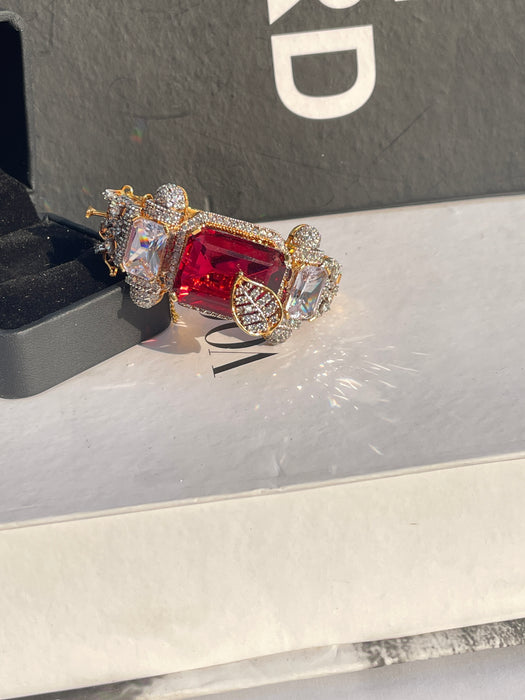 Crimson Crystal Bangle