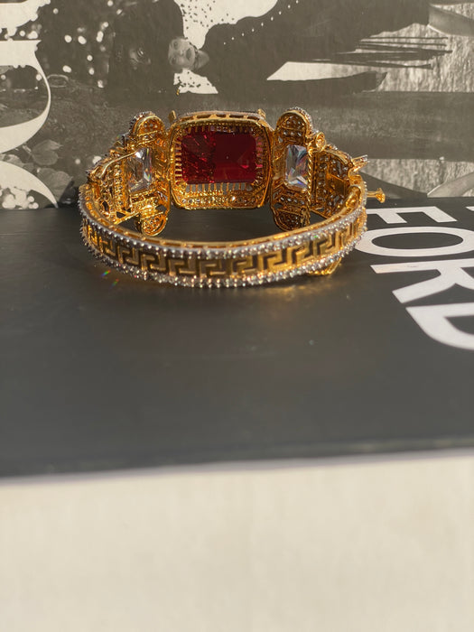 Crimson Crystal Bangle