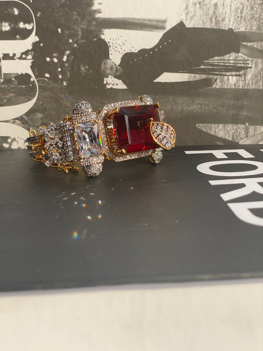 Crimson Crystal Bangle